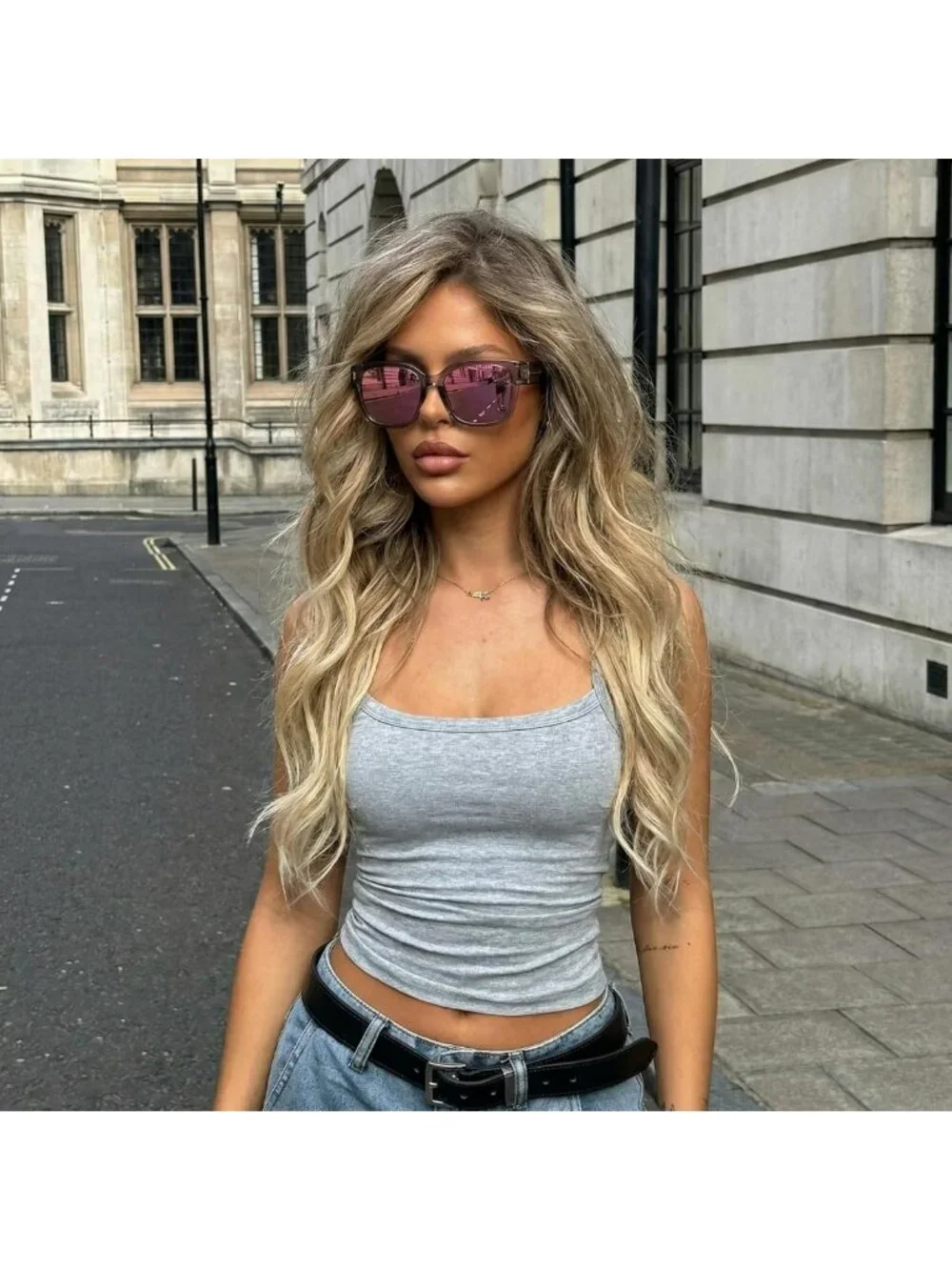 Trendy Polarized Mirrored Sunglasses for Women - Large Square UV400 Fit Over